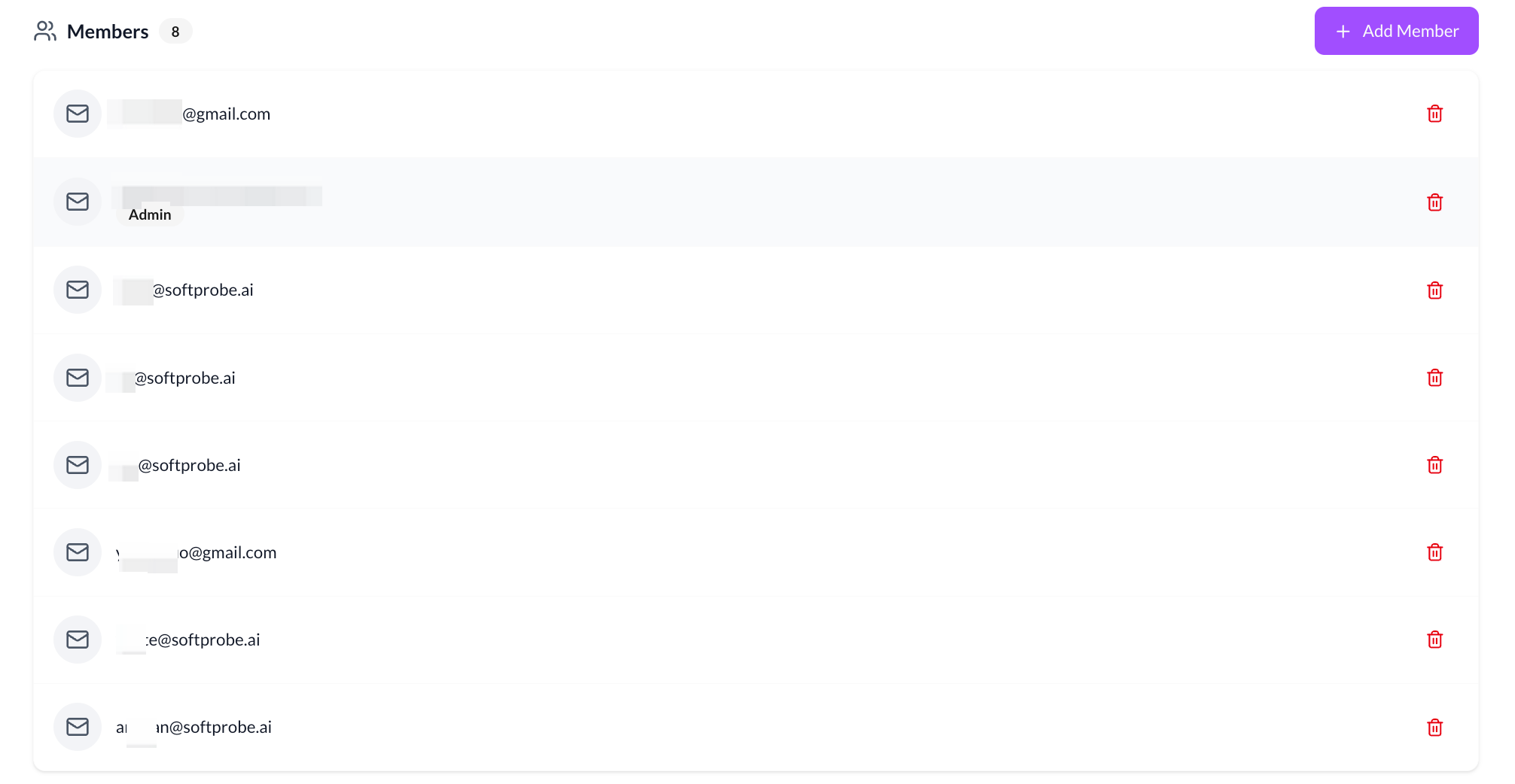 Team Member Management in Dashboard