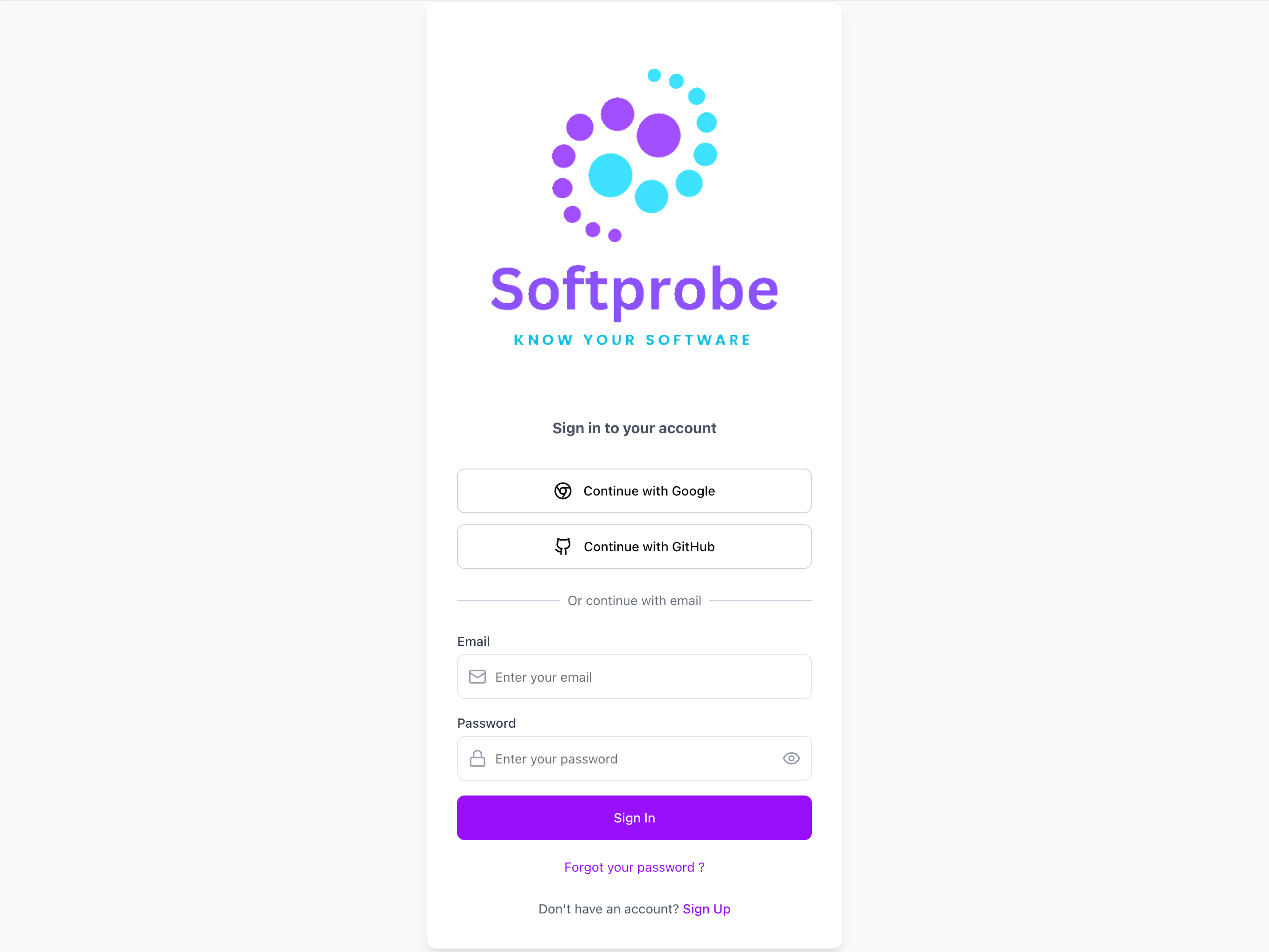 Sign Up in Dashboard