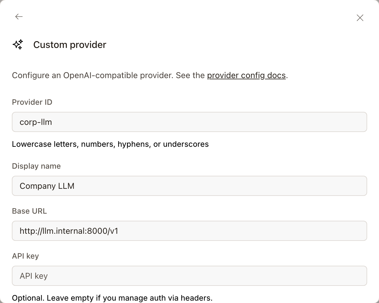 Custom provider