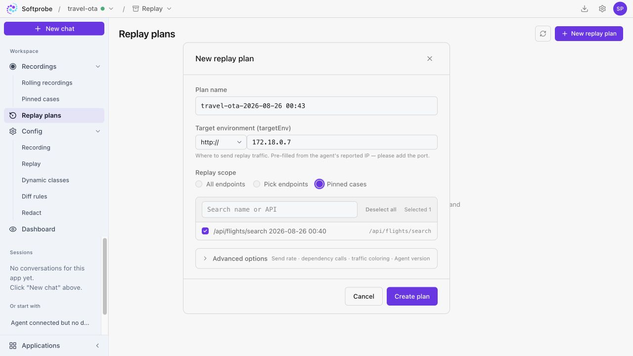 Selecting Pinned cases for a replay plan